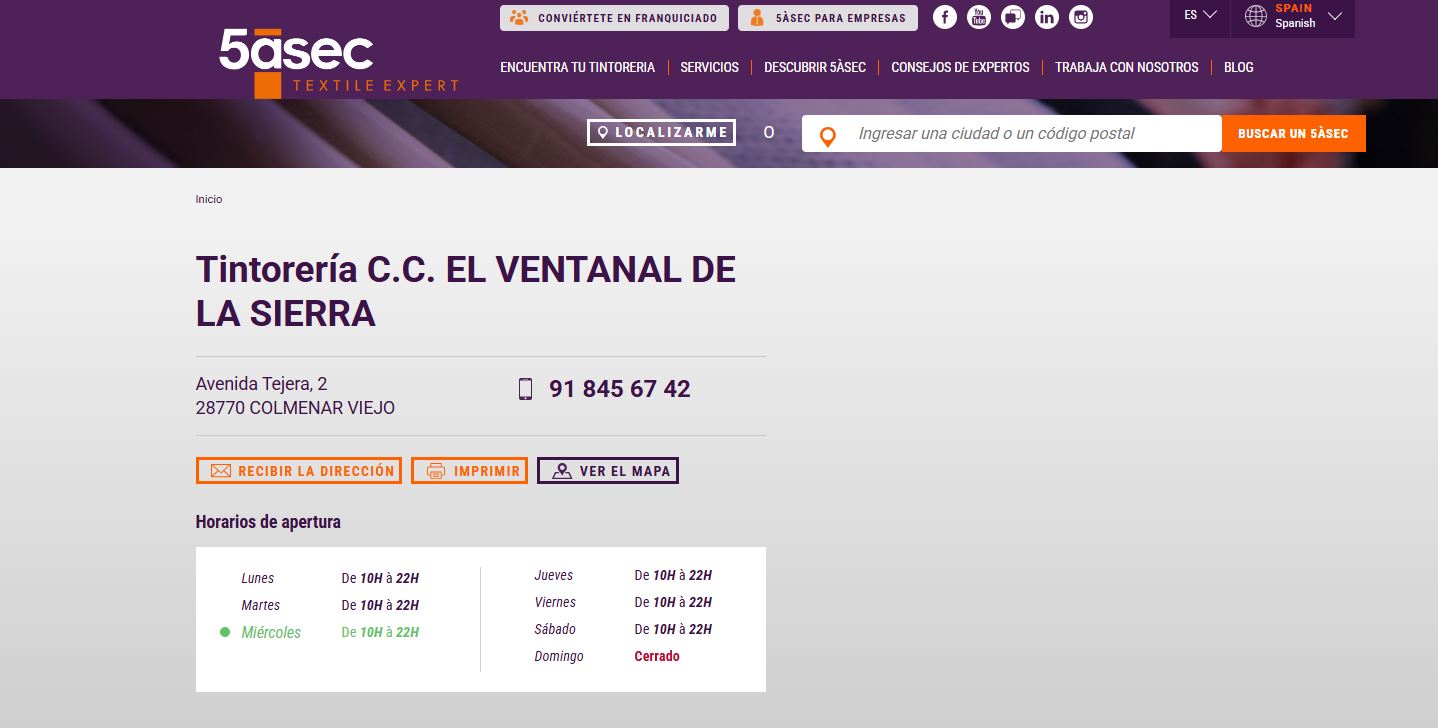 Foto de portada TINTORERÍA 5 À SEC